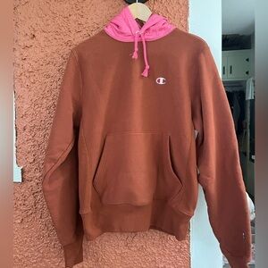 Reverse Weave Champion Brown & Pink Hoodie Men’s Size Small Streetwear